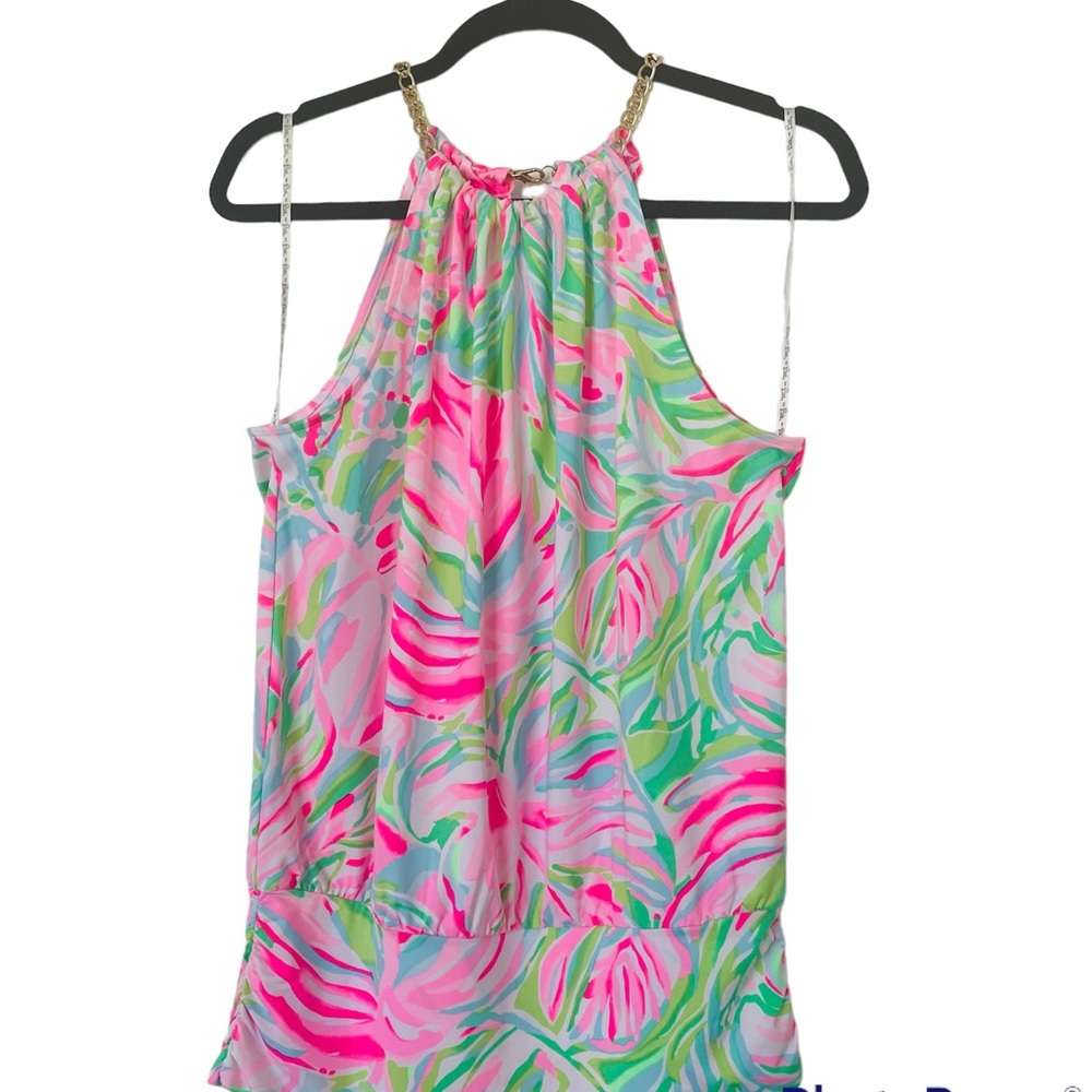 Lilly Pulitzer Pink and Green Halter Top - Picture 3 of 12
